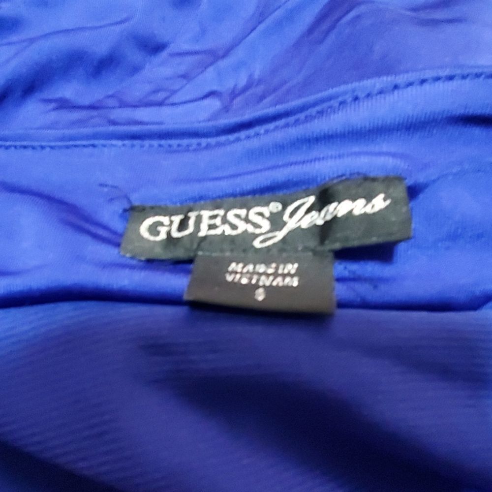 Guess Jeans Sexy Low Cut Blue Halter Dress (Small) - Picture 6 of 6